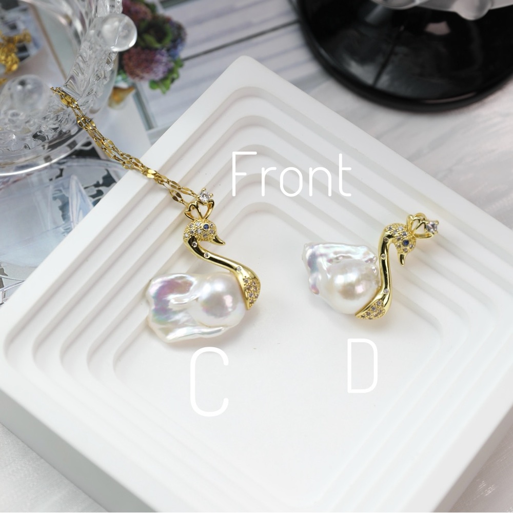 Large Swan Baroque Pearl Necklace Option  C or D Available